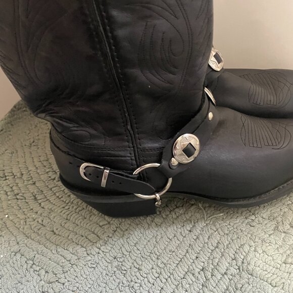 Mens Durango Concho Black Boot with removable ankle concho size 9.5 D - Picture 4 of 10